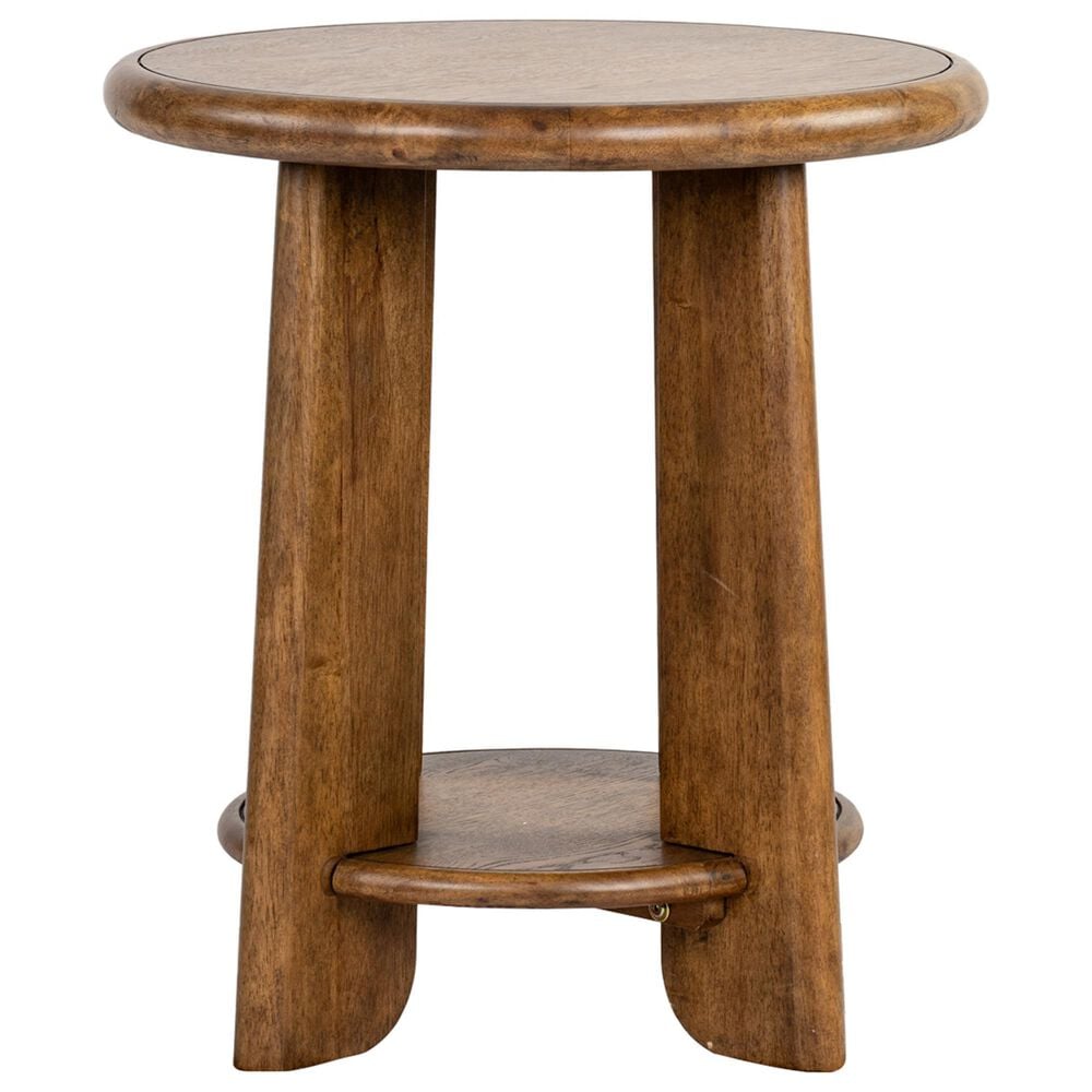 Nicolette Home Tanner Round End Table in Tawny Brown, , large