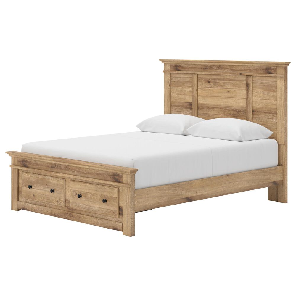 Ashley Makidern 4-Piece Queen Storage Bedroom Set with Two Drawers in Natural Brown, , large