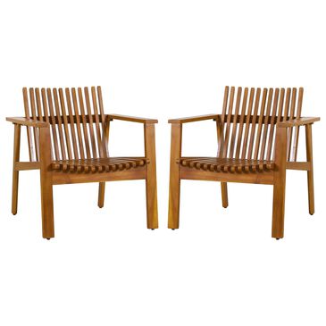 Noble House Monarch Patio Chair in Teak Brown (Set of 2), , large