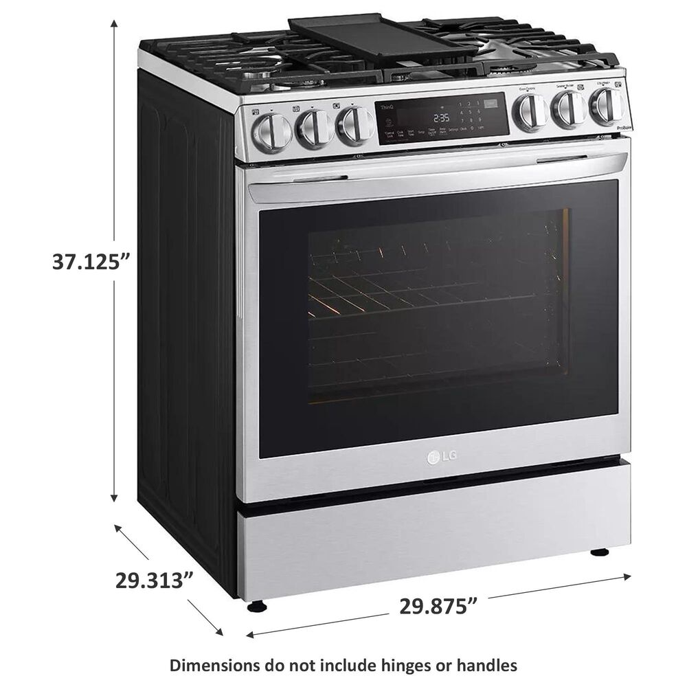 LG 6.3 Cu. Ft. Convection InstaView Dual Fuel Slide-In Range in Print Proof Stainless Steel, , large