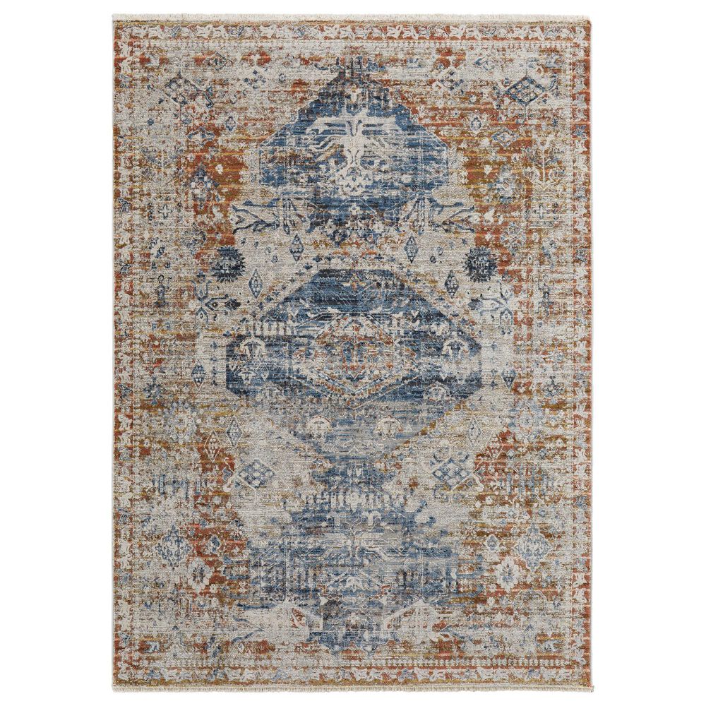 Feizy Kaia 39HWF 3" x 10" Blue and Red Runner, , large