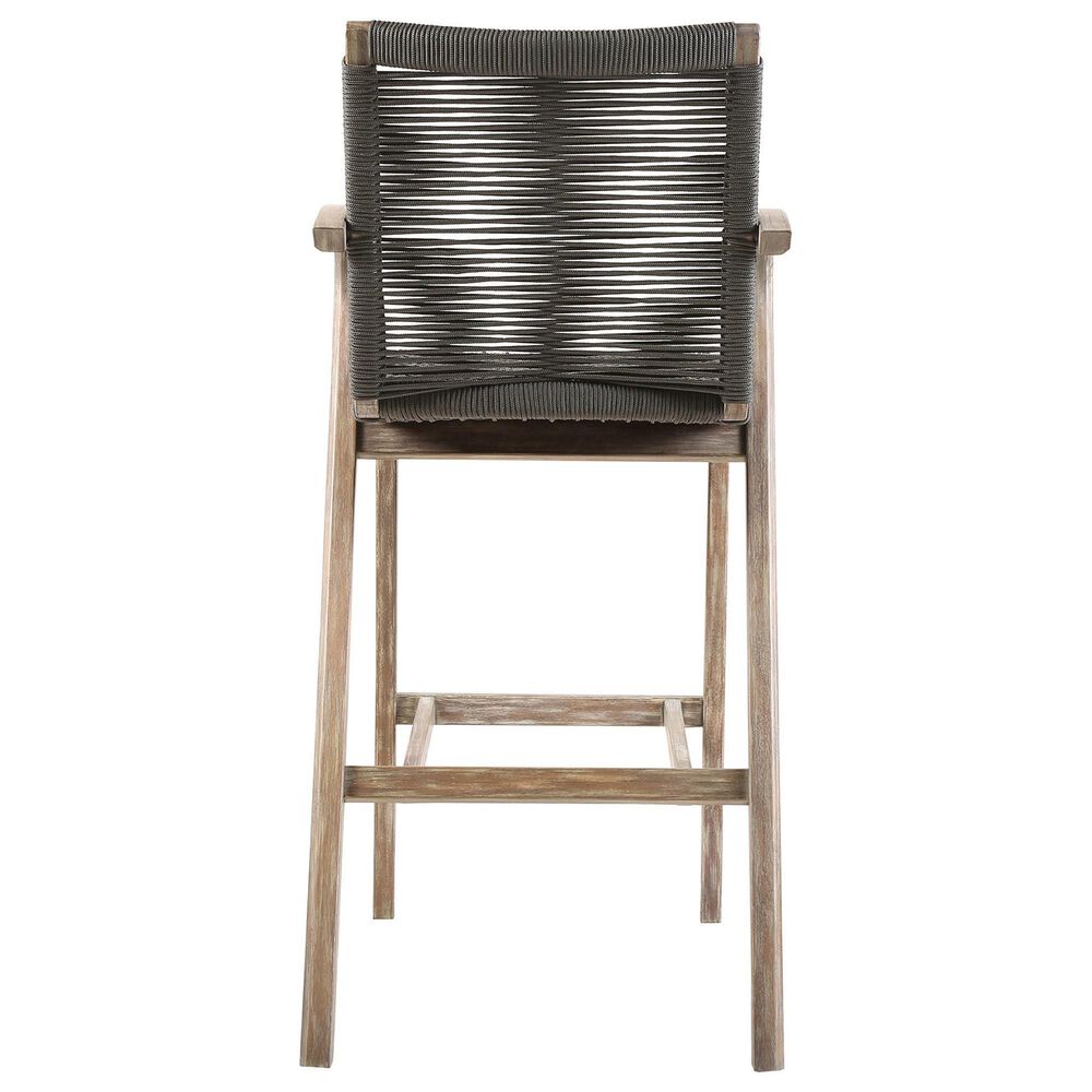 Armen Living Brielle Patio Bar Stool in Charcoal, , large