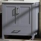 Lexora Home Jacques 30" Single Bathroom Vanity in Dark Grey with 2 cm White Quartz Top and Rectangular Sink, , large