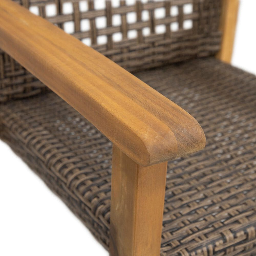Hearth and Haven Hampton Outdoor Dining Chair in Brown (Set of 2), , large