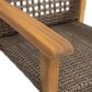 Hearth and Haven Hampton Outdoor Dining Chair in Brown (Set of 2), , large