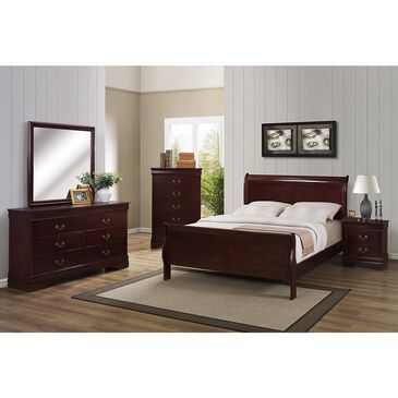 at HOME Louis Philip 4 Piece Queen Bedroom Set in Cherry, , large