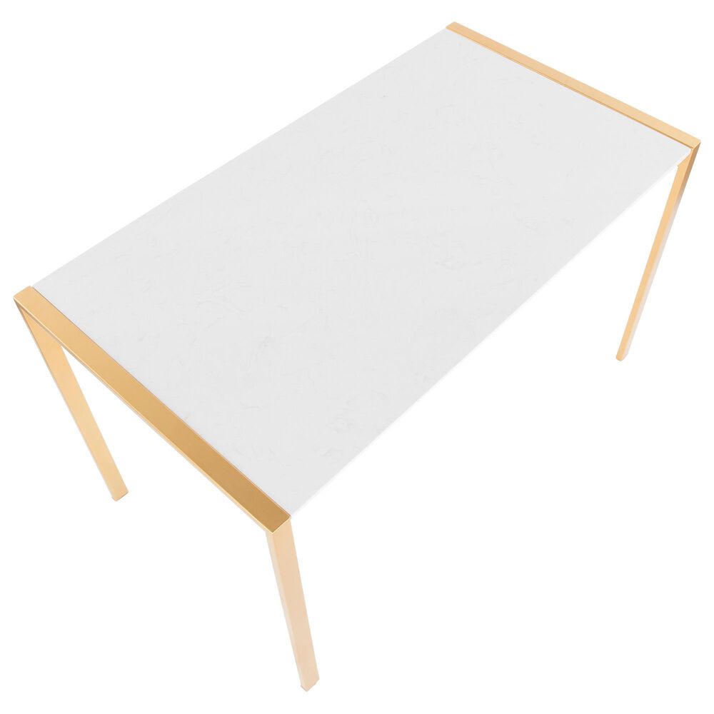 Lumisource Fuji Dining Table in White/Gold, , large
