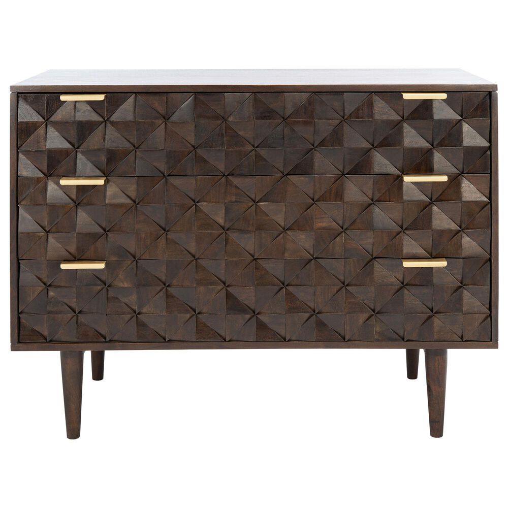 Safavieh Zinnia 3-Drawer Chest in Walnut, , large