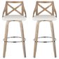 LumiSource Charlotte Swivel Bar Stool with White Faux Leather Upholstery in Whitewashed and Chrome (Set of 2), , large