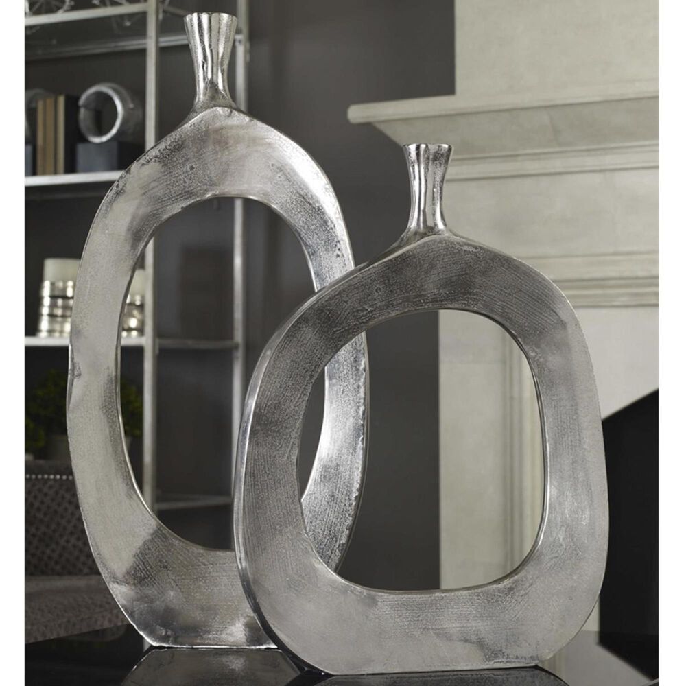 Uttermost Cierra Aluminum Vases &#40;Set of 2&#41;, , large