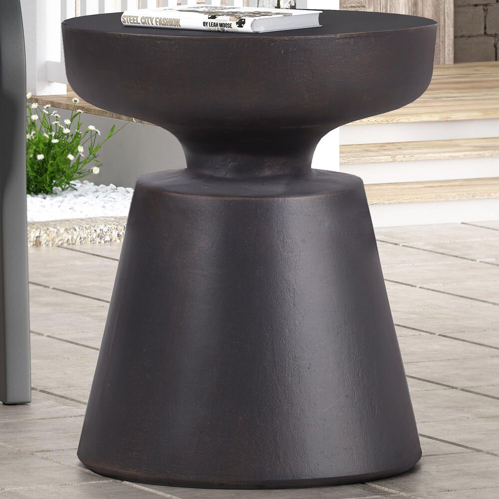 Hearth and Haven Round Patio Side Table in Copper, , large