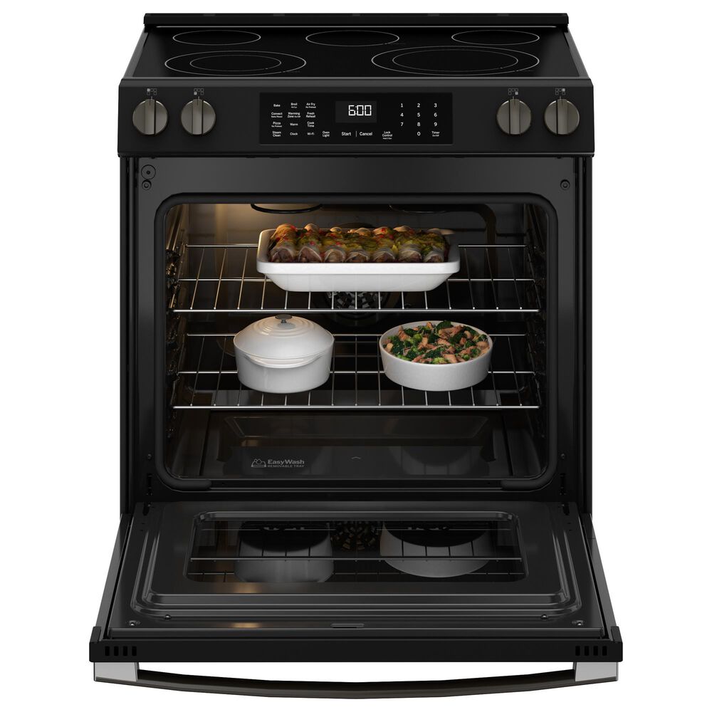 GE Appliances 30&quot; Slide-In Electric Convection Range with No Preheat Air Fry in Fingerprint Resistant Black Slate, , large