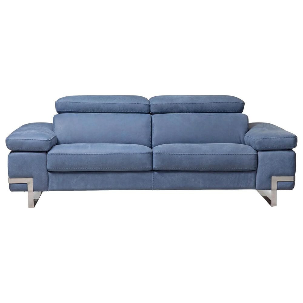 Bellini Modern Living Amanda Sofa with Adjustable Headrest in Pacific Blue, , large