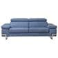 Bellini Modern Living Amanda Sofa with Adjustable Headrest in Pacific Blue, , large