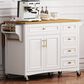 HOMLUX 52" Kitchen Island with Drop Leaf in White, , large