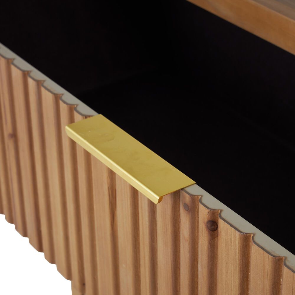 Maple and Jade 3-Drawer Room Chest in Matte Brown and Gold, , large