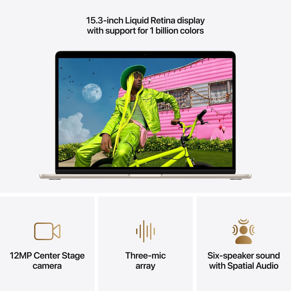 Apple MacBook Air 15-inch Laptop M5 chip - 10 Core CPU - 10 Core GPU - 16GB Memory - 1TB SSD - Starlight (Pre-Order), , large