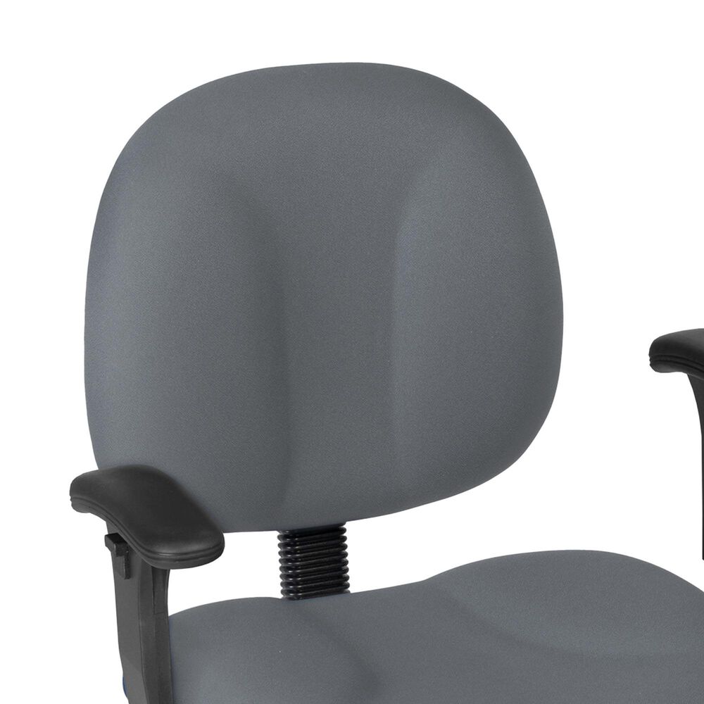 Regency Global Sourcing Comfort Series Swivel Computer Task Chair with Adjustable Arms in Grey, , large