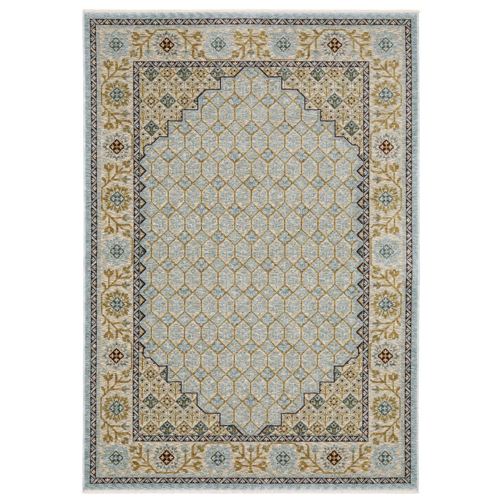 Oriental Weavers Capella Blue and Gold 7"10" x 10"10" Area Rug, , large