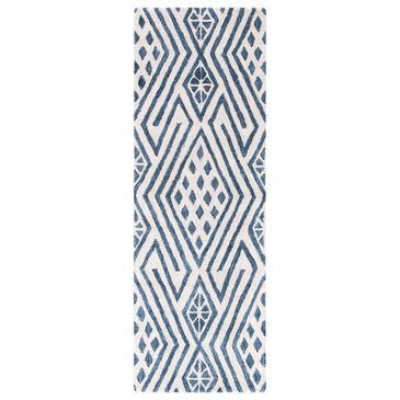Safavieh Micro-Loop MLP611M 2"3" x 7" Blue and Ivory Runner, , large