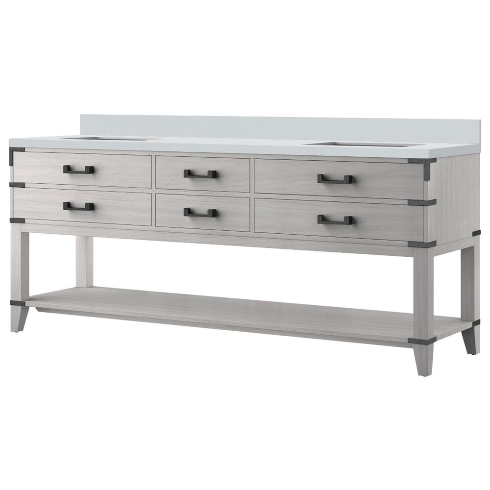 Lexora Home Norwalk 80" Double Bathroom Vanity in White Oak with White Cultured Marble Top  and Rectangle Sink, , large