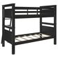 Linon Home Decor Beckett Twin Over Twin Bunk Bed in Black, , large