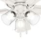Hunter Crestfield Low Profile 42" Ceiling Fan with Lights in Fresh White, , large