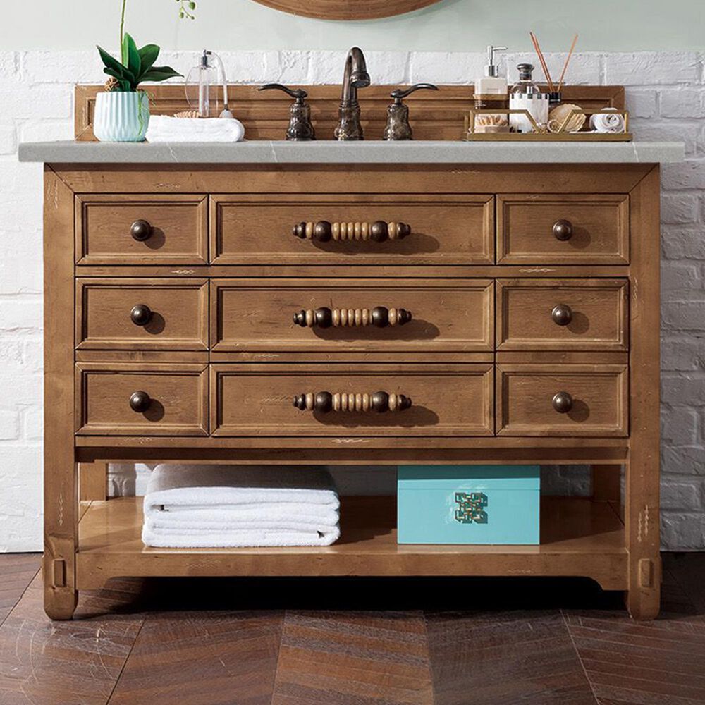 James Martin Malibu 48" Single Bathroom Vanity in Honey Alder with 3 cm