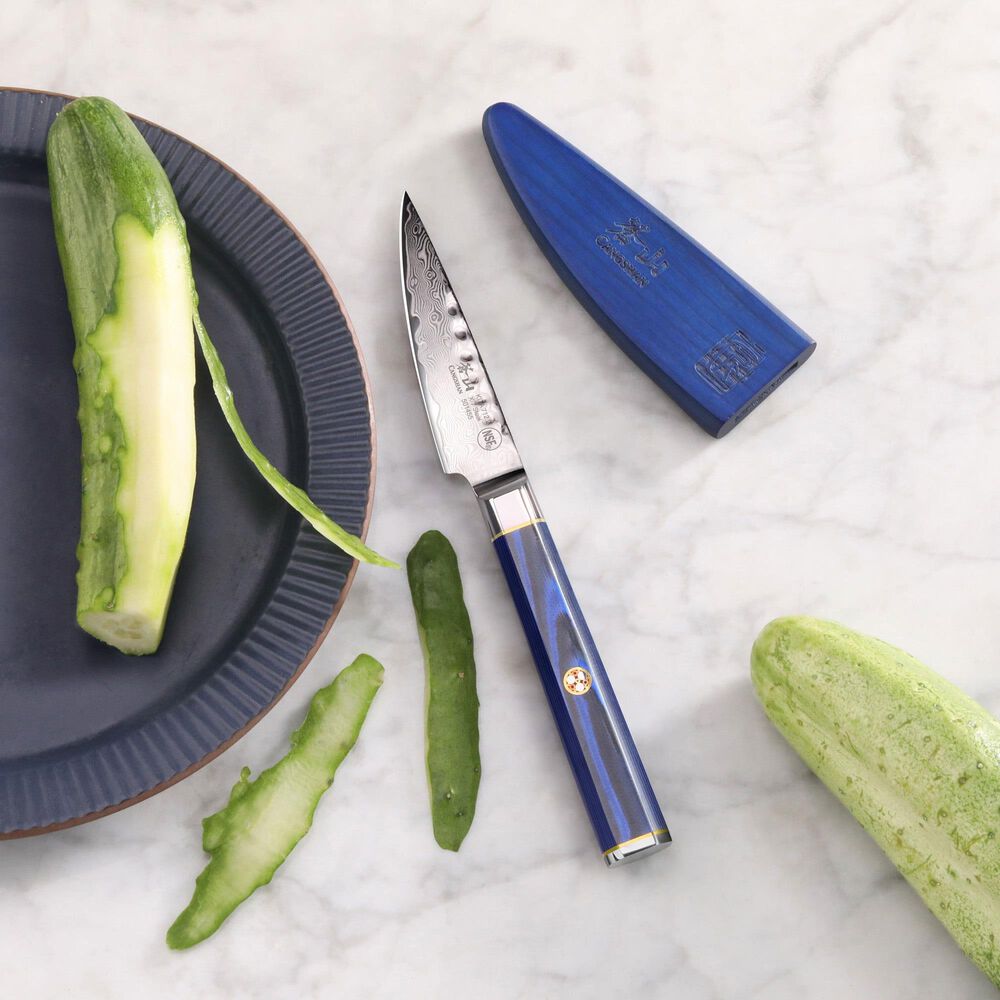 Cangshan Kita 3.5&quot; Paring Knife with Sheath in Blue, Black and Silver, , large
