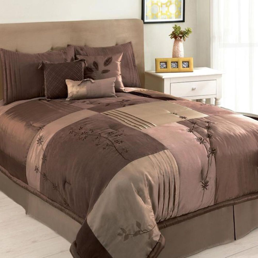 Epoch Hometex Back To Nature 7 Piece Twin Comforter Set in Mocha, , large