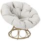 Hearth and Haven Mia Papasan Outdoor Swivel Chair with Beige Cushion in Brown, , large