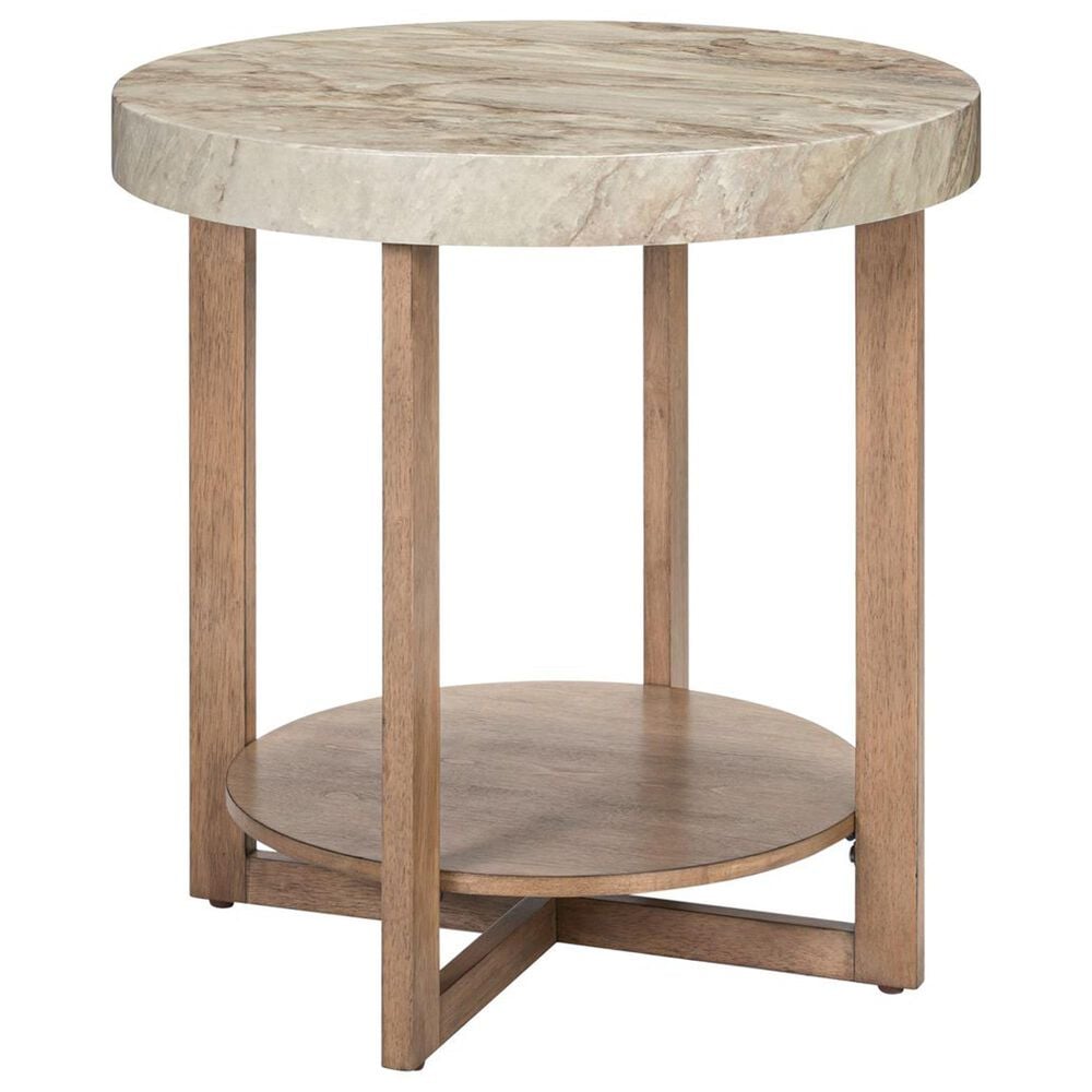Belle Furnishings Danby End Table in Nutmeg and Alabaster, , large