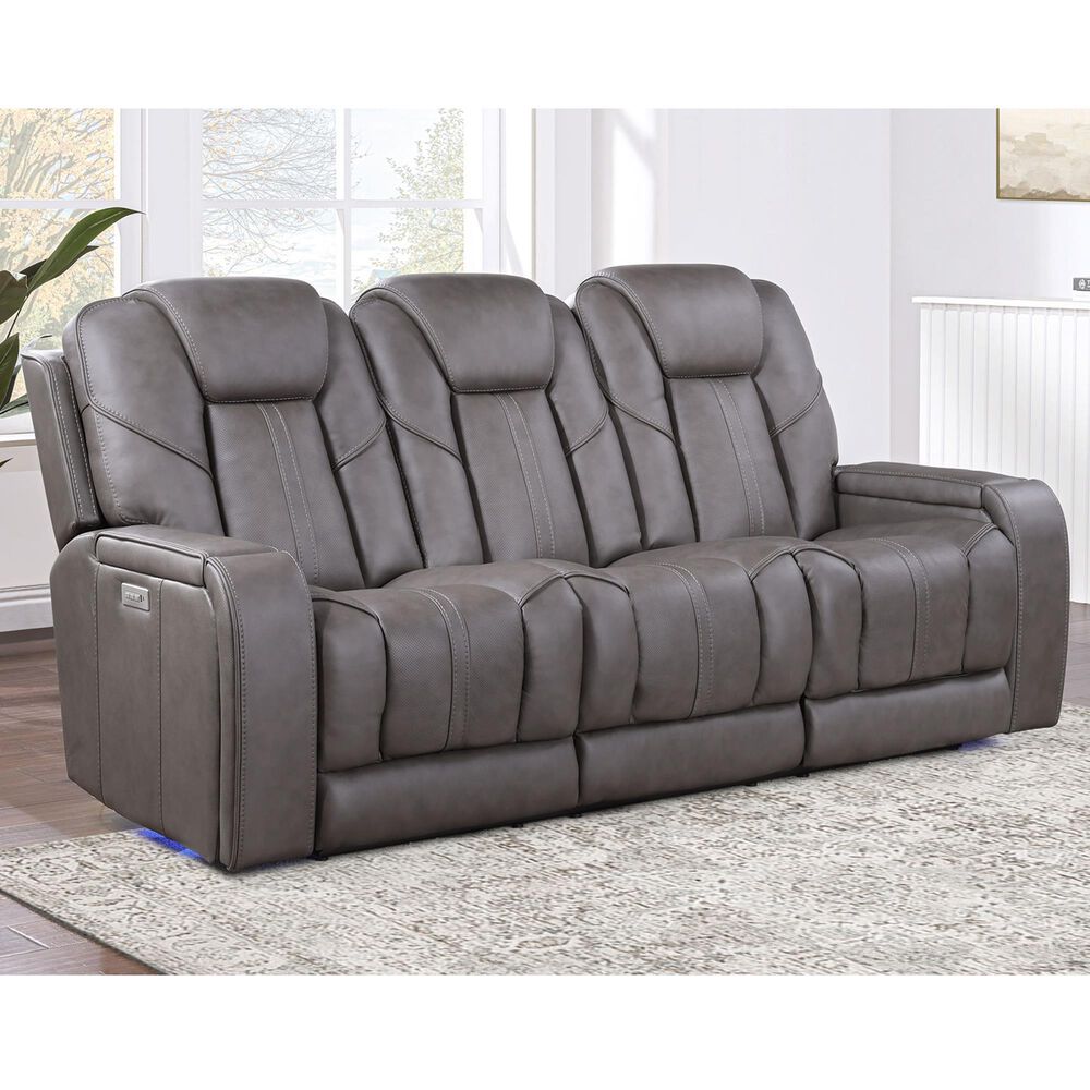 Steve Silver Daniel Triple Power Reclining Sofa in Mossy Gray, , large