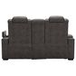 Signature Design by Ashley HyllMont Power Recliner Console Loveseat with Power Headrest in Gray, , large