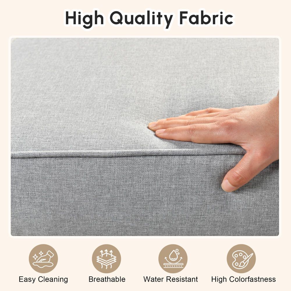 HOMLUX 25" x 25" Outdoor Seat Cushion and Back Cushion Set in Light Gray, , large