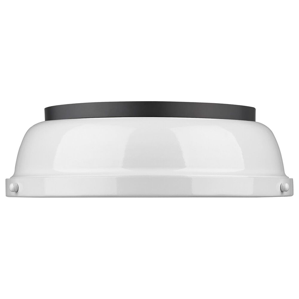 Golden Lighting Duncan 14&quot; Flush Mount in Matte Black and Glossy White, , large