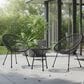 Hearth and Haven Acapulco 3-Piece Outdoor Bistro Set in Black, , large