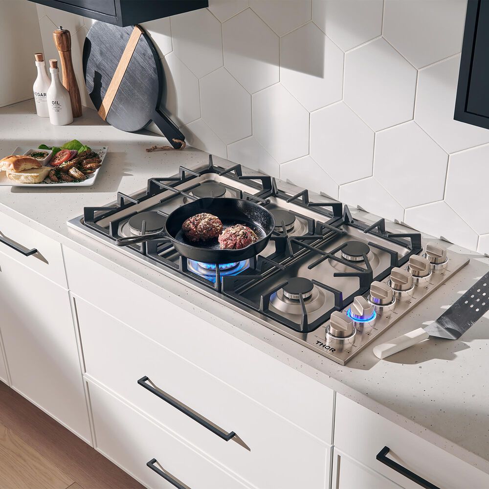 Thor Kitchen 36&quot; Drop-in Gas Cooktop in Stainless Steel, , large