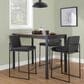 Lumisource Fuji Stackable Counter Stool with Black Faux Leather Cushion in Black (Set of 2), , large