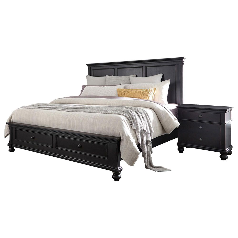 Riva Ridge Oxford Queen Storage Panel Bed with Dresser and Nightstand in Black, , large