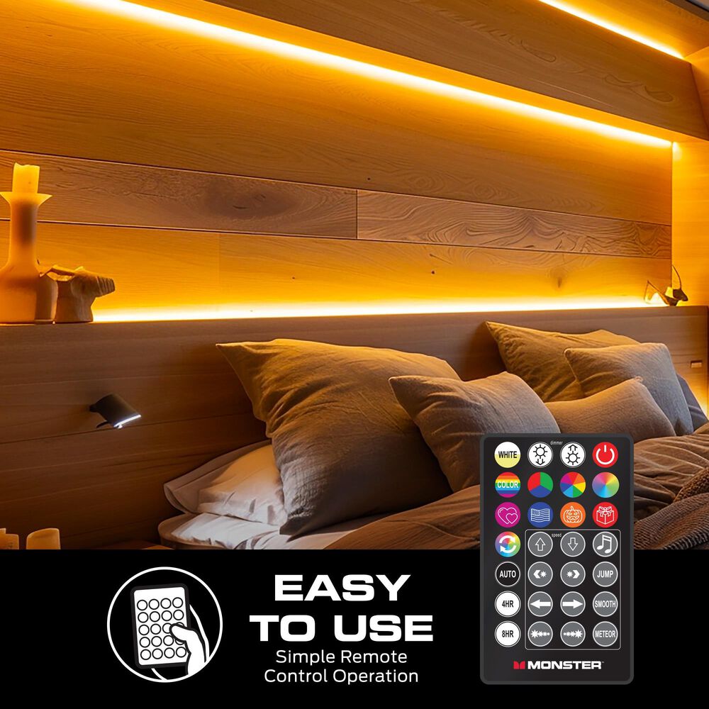Monster Illuminessence 50 Ft. RGB LED Light Strip with Remote Control in Multicolor, , large
