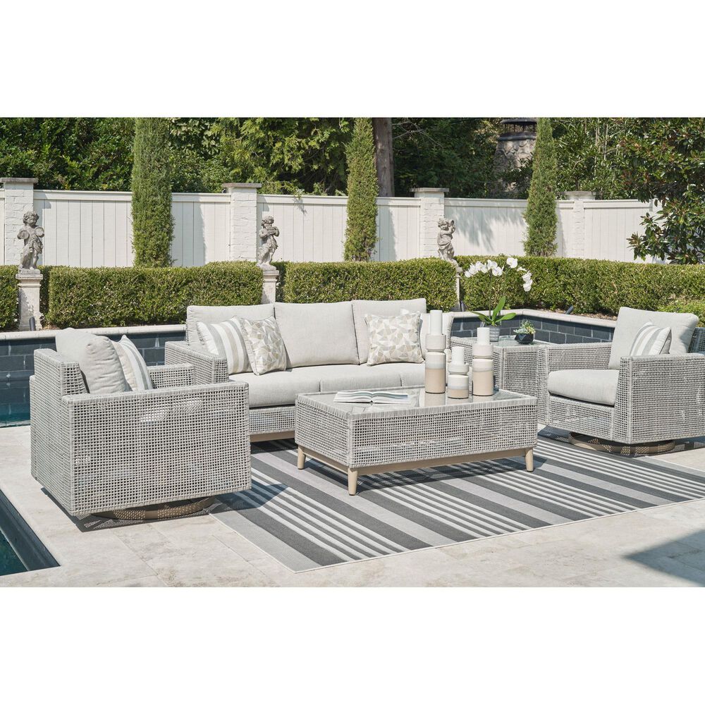 Ashley Seton Creek Patio Rectangular Cocktail Table in Gray, , large