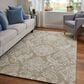 Feizy Belfort Taupe and Ivory 12" x 15" Area Rug, , large