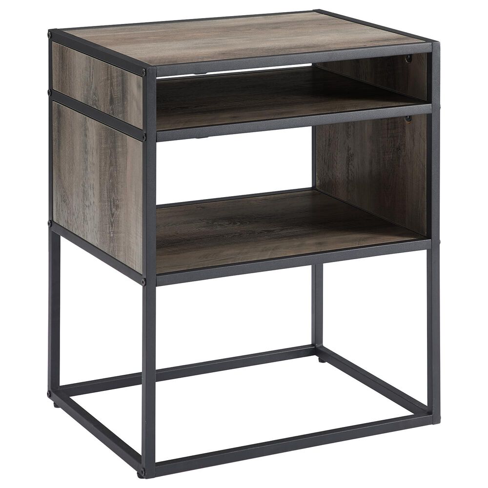Walker Edison Jersey Side Table in Grey Wash Nebraska Furniture Mart