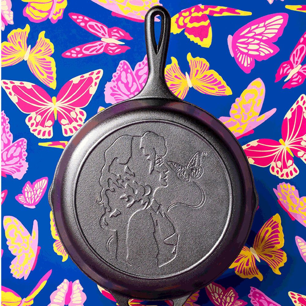Lodge 10.25&quot; Dolly Parton Cast Iron Skillet in Black, , large