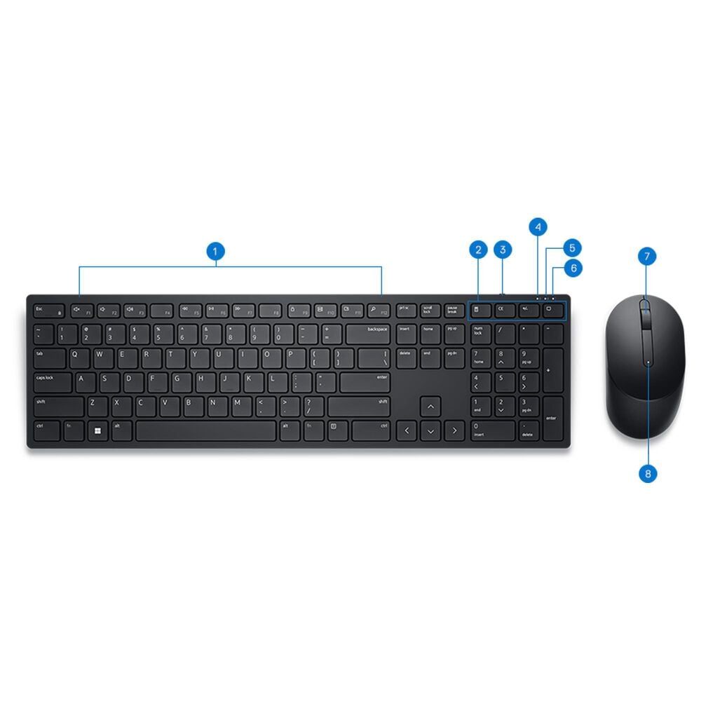 Dell Technologies Pro Wireless Keyboard and Mouse Combo in Black, , large