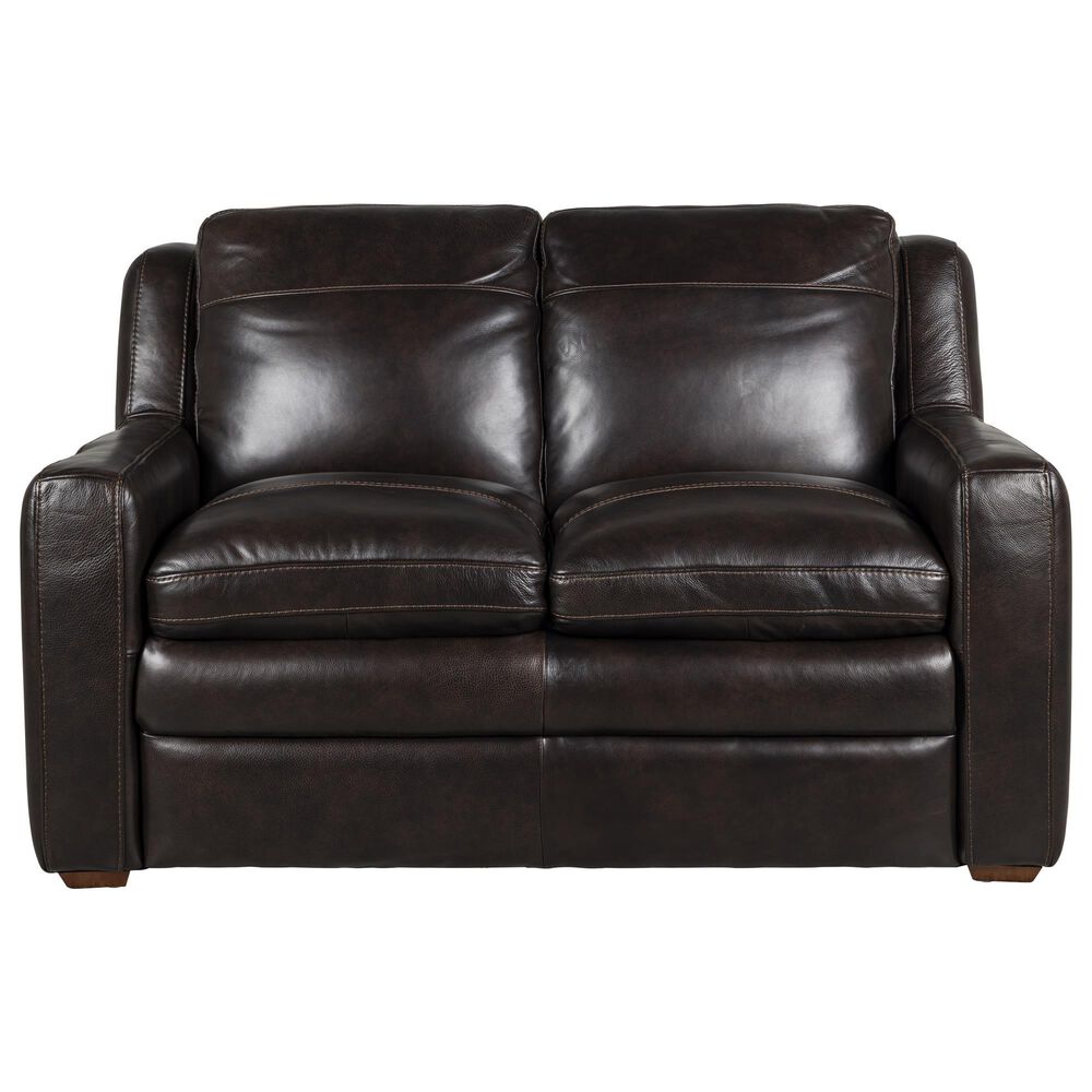 Bordeaux & Co Stationary Leather Loveseat in Berlin Dark Brown, , large