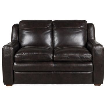 Bordeaux & Co Stationary Leather Loveseat in Berlin Dark Brown, , large