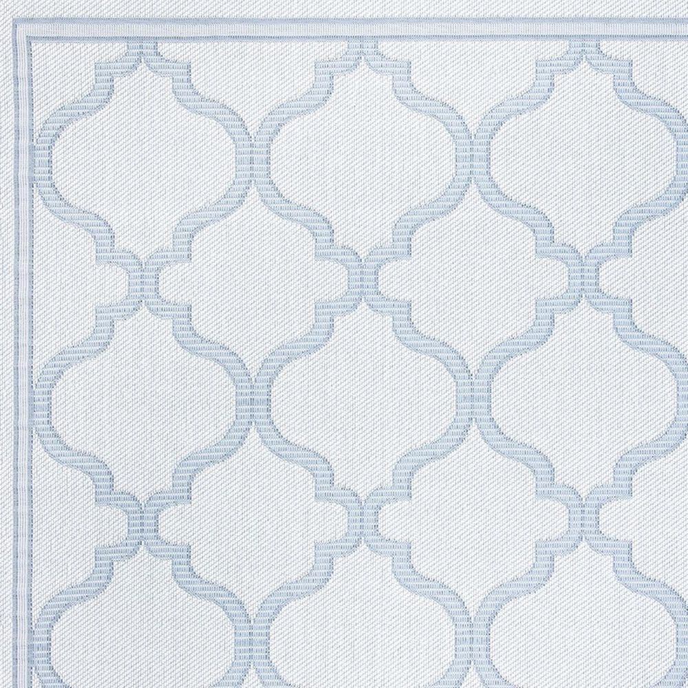 Safavieh Bermuda Geometric 2&#39; x 8&#39; Ivory and Light Blue Indoor/Outdoor Area Performance Rug, , large
