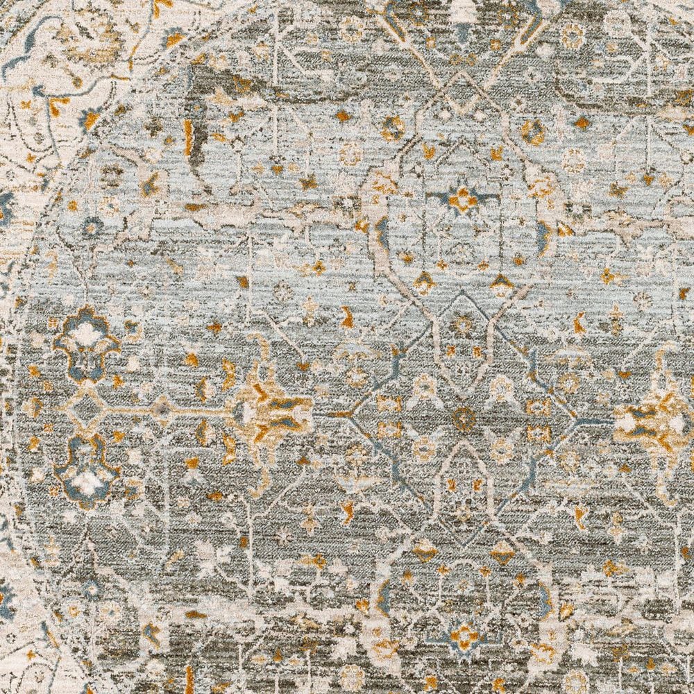 Surya Dresden Deep Teal, Dusty Sage, Taupe, Off-White, Light Gray, Olive and Mustard 5&#39;3&quot; Round Area Rug, , large